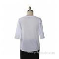 Ladies Blouse Short Sleeve Cotton Embroidery